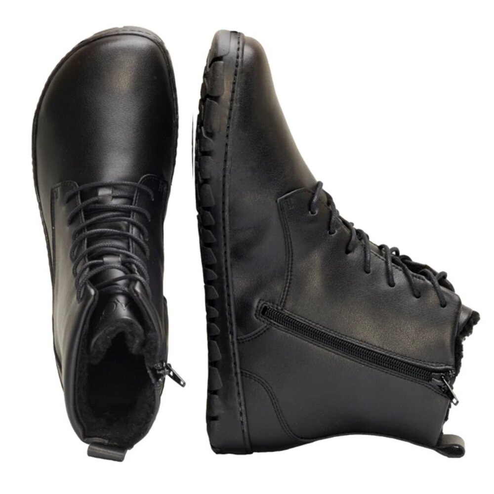 ZAQQ Quintic Vegan Barefoot Winter Boots in Black with Zipper size EU37